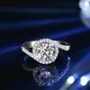 Anelli di cluster S925 Sterling Silver Mosan Diamond One