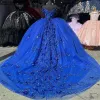 Royal Blue Quinceanera Dress Ball Gowns Sequined Bow for Sweet 16 Dresses Birthday Party Prom Gowns Vestidos de Fiesta