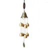 Dekorativa figurer Vintage Copper 8 Bells Lucky Wind Chimes Outdoor Home Decoration