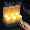 6 Pcs Remote Control LED Flameless Candle Lights Flickering Tea Home Christmas Birthday Decor Easter 240417