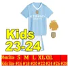 Fotbollströjor Haaland 23 24 De Bruyne Phillips mans städer grataliska Ferran Mahrez Foden Bernardo Joao Cancelo Z Rodrigo Football Shirt Men Kids Kit Set Uniforms