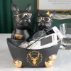 Skulpturen Hund Statue Wohnkultur Raum Dekoration Zubehör Bulldoglbänke Figuren Crafts Tier Skulpturen Ornamente Aufbewahrungsbox Geschenk