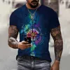 T-shirts masculins Vintage Mens T-shirt Summer Summer Short Owck Anchors 3D Print Top Tee Shirt HOMMING MENSES Vêtements Streetwearl2404 décontractés