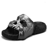 Slipper Männer Schädel Design Sommer Sandalen Männliche Outdoor -Neuheit Slides Modeplattform Strandschuhe dicker Boden lässig lässig