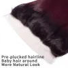 Peruki 13x4 koronkowe czołowe tylko 100% ludzkie włosy ciemne ombre 99J Burgundowe koronki z przodu w kolorze prostym brazylijskim Virgin Hair HD Szwajcarska koronka