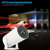 Версия с таковым экраном 180Ansi Lumens, 260 ﾰ вращающаяся стенд, Native 600p поддерживает декодирование воспроизведения видео 4K, портативный домашний театр проектора, совместимый с HD/USB