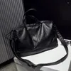 Bolsas de ombro de ombro grande capacidade para mulheres 2024 Bolsa lavada Motocicleta PU Mensageiro Bolsas Casuais Sac.