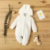 Rompers Baby Spring Jumpsuit Rompers Boys Girls Girls Lange Mouw Babykleding Pasgeboren 0 tot 18 m Solid peuter Kleding Baby Algemeen D240425