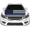 Dunne blauwe lijn VS nationale vlag auto kap cover 33x5ft 100polyesterEngine elastische stoffen kunnen worden gewassen2037744
