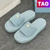 Designer Designer Slifori Piattaforma all'uncinetto Slides Sandals Scarpe Lady Fashion Lady Natural Bianco Blue Blue Classics Accenendo Slippista per le donne