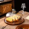 Bottiglie di stoccaggio barattoli di cassa in legno creativo piatto di cibi da stoccaggio cucina con copertura di vetro Snack da dadi da dessert da frutta H240425