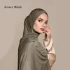Muslim Women Jersey Hijab Scarf Solid Color Head Wrap Fashion Headscarf Turban Islam Veil Flexible Premium Modal 240410