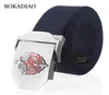 Bokadiao Menwomen Canvas Belt 3d Agent secret soviétique KGB Metal Buckle CCCP Army Beltes tactiques pour hommes Jeans jeans 4953982