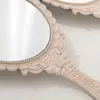 Miroirs portables de maquillage cosmétique vintage miroir main maintient le miroir rond ovale noble restauration ancienne outil de beauté miroir de la cour