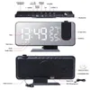 FM Radio Digital Allow ALLOCK TEMP Humidité avec 180 ° Time Projecteur Table électronique Horloge 12 / 24H Snifooze Projection LED Clock 240417