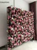Fleurs décoratives Tongfeng Pink 24pcs / lot Flower Runner Mariage Decoration Artificiel Silk Rose Peony 3D Mur