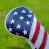Ensemble de couvertures de tête de club de golf patriotique - Protégez vos clubs avec du cuir PU durable et un design de drapeau américain vibrant