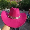 Chapéus de aba larga chapéus de velo de velo de cowboy chapéu de caça