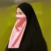 Hijabs femminile musulmano hijab Maschera di protezione solare Maschera in raso Turbano cinghia velo traspirante confortevole protezione solare D240425