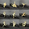 Charms 5pcs / lot gymnaste Sports en acier inoxydable pour filles collier de bijoux pendentif bijoux bricolage borde