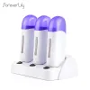 Waxing 3PCS Base Electric Wax Heater Set Depilatory Heater Hair Removal Waxing Machine Waxing Warmer Roll on Wax Heater Roller Epilator