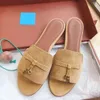 7a de alta qualidade Designer chinelos sandália loro mula 2024 Novo piana LP Summer Summer Casual Sured Leather Sexy Women Slides Loafer Sunny Charm Sliders de praia ao ar livre