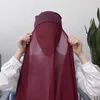 Hijabs Femmes musulmanes Hijab en mousseline avec capuchon Cap