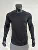 Men's T-Shirts 2023 Cross border New Mens Top Four Seasons Long sleeved Solid Color Casual T-shirt for MenL2404