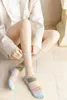 女性ソックスガールズAB非対称綿靴底メッシュ通気性クリスタルシルクストッキング夏の薄いロールエッジガラス