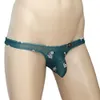 Sous-vêtements de luxe Mentes sous-tendus ultra-minces de la soie de glace imprimée super sexy sous-vêtements serrés Briefs Small Half Hip Male Panties Dusières Kecks Thong Ja0q