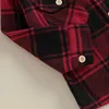 Koszule dla dzieci chłopiec długie rękawy Koszulki z kapturem Kurtka Baby Boys Plaid Shirt Kids Tops Tees Spring Autumn Dzieci swobodny cienki bluzka 2404