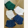 Shorts outono garotas tricôs shorts bloomers lattice flor brot bastão