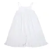 Girls Falbala Hem Cotton Dresses Dresses Kids Kids Dew Spalla Principessa vestiti estivi per bambini abiti da spiaggia Z7871