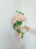 Wedding Flowers SESTHFAR Waterfall Bouquet Vintage Pink White Bridal Roses Artificial Water Drop Bride Bouquets