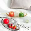 Servis uppsättningar Snack Basket Leaf Form Lovely Creative Fruit Putt Torks Tray For Home Party vardagsrum