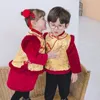 Комплекты одежды 2024 китайский традиционный год, год детского костюма, мальчик, ретро, цветочный принт, платье, набор платье