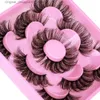 False Eyelashes 5 pairs of Russian striped eyelashes fluffy mink eyelashes 3D false eyelashes Russian curled false eyelashes Q240425