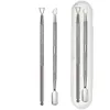 2pcs/set Nail Cuticle Pusher Dual-ended Finger Dead Skin Nail Push Pedicure Stainless Steel Dead Skin Remover UV Gel Nail Tools