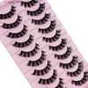 False Eyelashes 10 pairs of DD curled Russian eyelashes with fluffy volume fake dramatic chaos artificial mink skin eyelash makeup Q240425