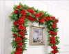 Fleurs décoratives couronnes 250cmlot roses de soie Ivy vigne avec feuilles vertes pour décoration de mariage à la maison fausse feuille bricolage suspendu gar6310633