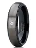 Men039s 8mm Silver Brushed Black edge Tungsten Carbide Ring Diamond wedding band Jewelry for Men US Size 6139840232