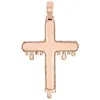 Echte ronde diamant druppel kruis hanger in rose goldiced out hiphop sieradencross diamant hanger