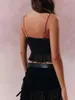 Women s Lace Cami Spaghetti Strap Sleeveless Crop Top See-Through Camisole Square Neck Tank Tops Y2K Slim Fit Shirt 240418