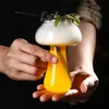 Champignon cocktailglas kopje met rietje voor drankjes bier creatief heldere wijnglazen koffiekopjes drinkwarebar tool 240418