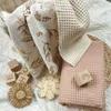 Blankets Swaddling Muslin Baby Bedding Swaddle Blanket Baby Blanket Newborn Gauze Infant Waffle Cotton Recieving Blankets Print Abies Accessories