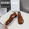 Casual Shoes 2024 Retro Handmade Real Leather Buckle-Strap Thick Sole Gladiator Sandals College Style Mary Janes Mules Loafers Desinger