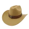 Breide rand hoeden emmer hoeden nieuwe westerse cowboy hoed heren en dames jazzhoed retro cowboy brim rem mantel kerk hoed y240425