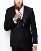 Мужские костюмы чернокожие мужские костюмы 3 штуки формальный бизнес блейзер -лацэк -отвороты для свадьбы 2024 (брюк -брюки)