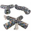 Leksaker 2/3/4håls Cat Tunnel Toys Tube Holes Cat Toy Foldbar förvaring Kattungetunnel med kul Pet Toys Inomhus Interaktivt rör