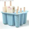 Strumenti per gelati per bambini Silicone Gioppico stampo 9 pezzi BPA - Senza coperchio fatti fatti fatti a mano riutilizzabile facile da rilasciare cucina cucina cupsicle cremosa strumento Q240425